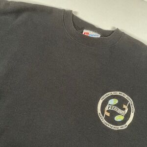 Vintage Hanes Heavyweight Crewneck Sweatshirt‎ Black Feedback Music XL